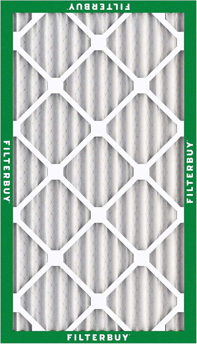 Filterbuy 12x20x2 Air Filter MERV 8 Essential Dust & Allergy Defense (12-Pack), Electrostatic Pleated HVAC AC Furnace Filters Replacement, Made in USA (Actual Size: 11.50 x 19.50 x 1.75)