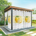 Lemons Yellow Summer Fruit Vintage Wood Outdoor Curtains for Patio Waterproof Outside Curtains with Grommet Top Weatherproof Curtain for Cabana Pergola Gazebo, 1 Panel, 54" W x 84" L