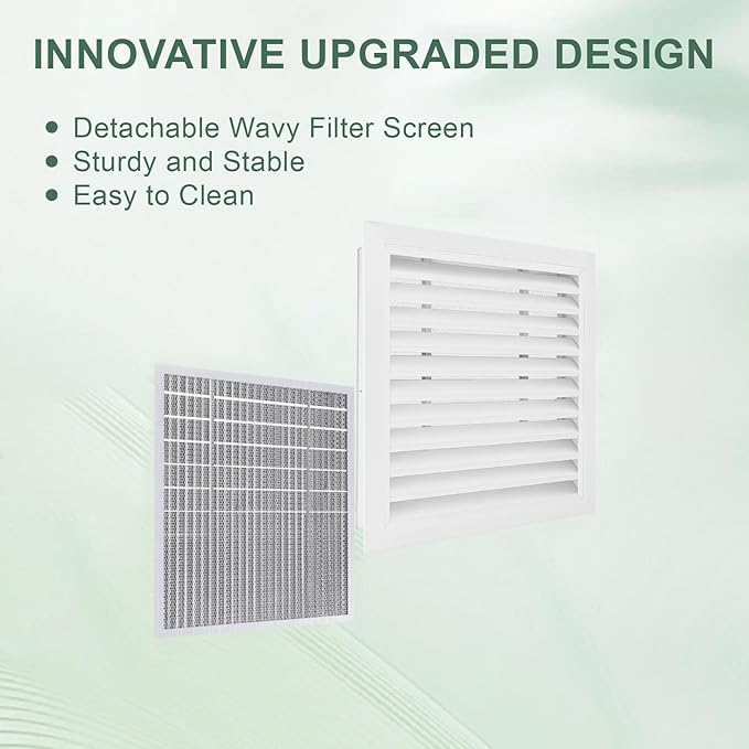 2-Pack Paintable Gable Vents - 18" x 18" Aluminum with Screen, Maximize Ventilation in Attics and Sheds, Vent Opening: 16" x 16"