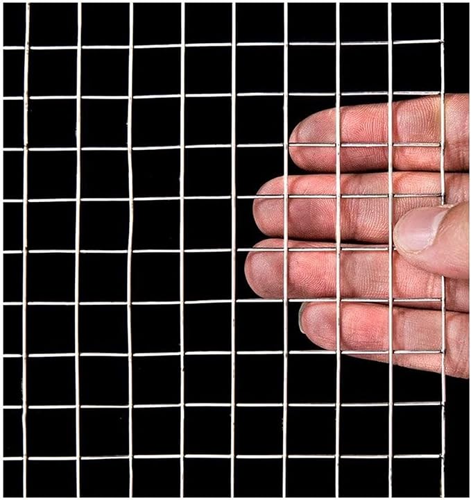 AOTNZ Welded Wire Fencing, Stainless Steel Anti-Rust Decorate Square Screening Filter Sheet for Garden Fence Aviary Hutch Net Fence Chicken Coop Pond Enclosure (Color : Silver, Size : 1.2x11m)