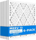 (6 Pack) 24x24x1 Furnace Air Filters, MPR 1900 & FPR 10, MERV 13 Pleated Air Filter (Actual Size: 23.75"x23.75"x0.75")