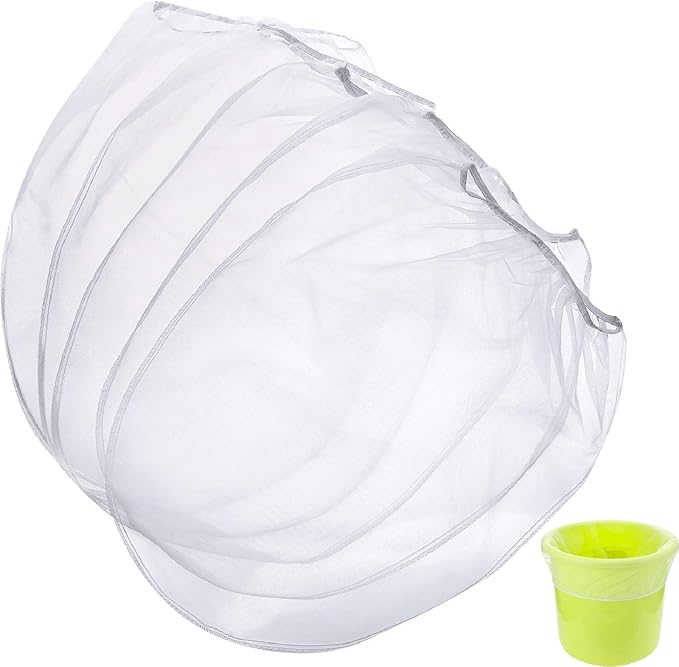Paint Strainer Bags White Fine Mesh Filters Bag Bucket Elastic Opening Strainer Bags Hydroponic Paint Filter Bag for Paint Gardening (30 Pieces, 5 Gallon)