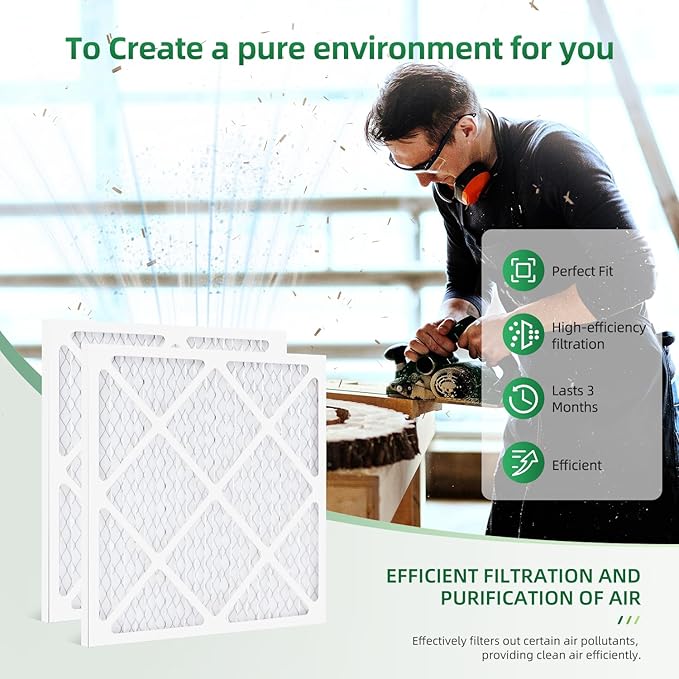 MERV-10 Air Filter Replacement Compatible with AlorAir CleanShield HEPA 550,Abestorm HEPA 550 Air Scrubber, 14.8" x 13.7" x 0.8" First-Stage Filtration, 10-Pack