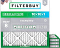 Filterbuy 18x18x1 Air Filter MERV 8 Essential Dust & Allergy Defense (4-Pack), Electrostatic Pleated HVAC AC Furnace Filters Replacement, Made in USA (Actual Size: 17.75 x 17.75 x 0.75)