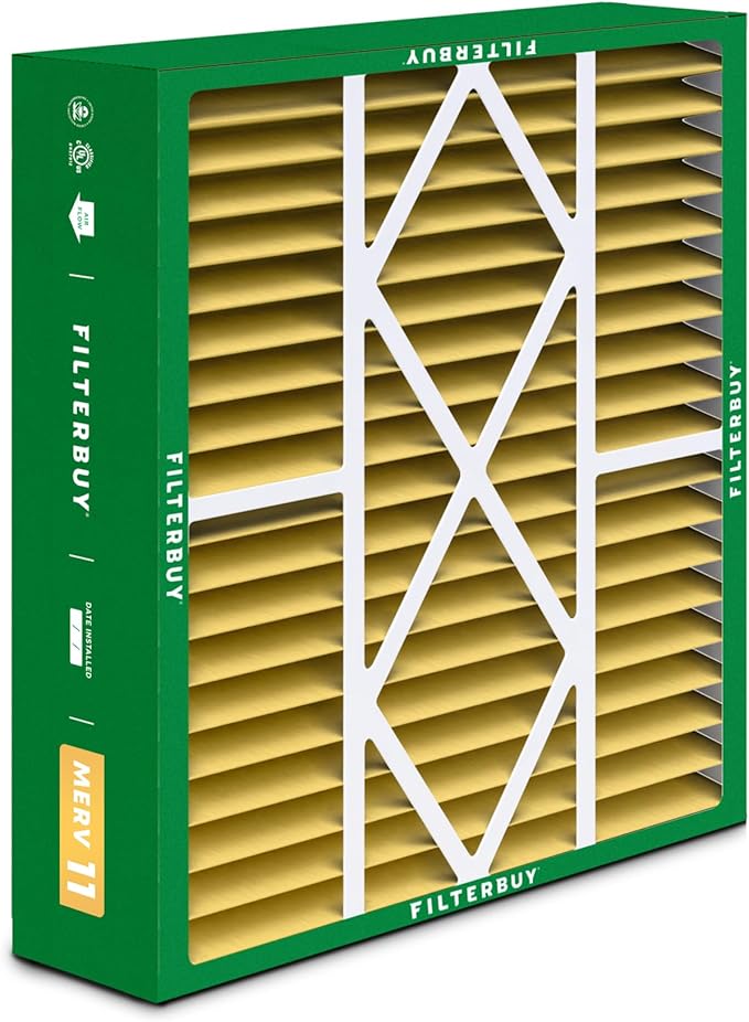 Filterbuy 20x20x5 Air Filter MERV 11 Superior Pet & Allergy Defense (2-Pack), Pleated HVAC AC Furnace Filters for Amana, Coleman, Goodman, Maytag, York, and More (Actual Size: 20.25 x 20.75 x 5.25)