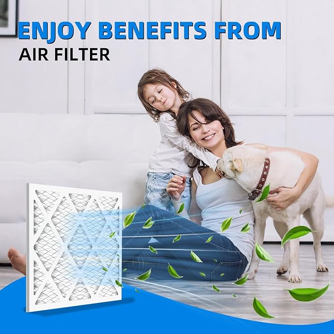 (4 Pack) 14x20x1 Furnace Air Filters, MPR 1200 & FPR 7, MERV 11 Pleated Air Filter (Actual Size: 13.75"x19.75"x0.75")