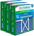Filterbuy 22x24x5 Air Filter MERV 13 Optimal Smoke & Allergy Defense (3-Pack), Electrostatic Pleated HVAC AC Furnace Filters for Amana, Goodman, and Five Seasons (Actual Size: 22.06 x 23.94 x 5.25)