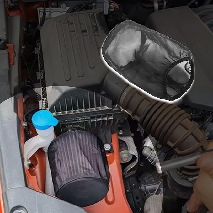Cold Air Intake Filter Cover,Thickened Dustproof Air Filter Cover Provides Comprehensive Protection,Universal Car Accessries Air Filter Sock Fit for High Flow Cone Air Filter (Small)
