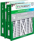 Filterbuy 24x24x5 Air Filter MERV 8 Essential Dust & Allergy Defense (2-Pack), Electrostatic Pleated HVAC AC Furnace Filters Replacement for Honeywell Return Grille (Actual Size: 22.38 x 22.38 x 4.38)