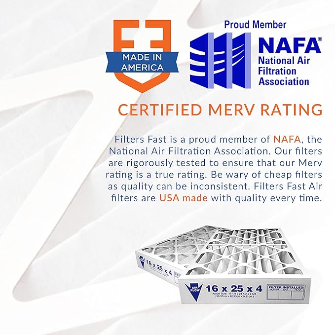 Filters Fast 30x36x1 Air Filter Merv 13, 1" AC Furnace Air Filters, Made in the USA, Actual Size: 29.50" x 35.50" x 0.75, 6 Pack