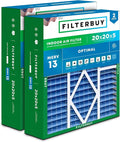 Filterbuy 20x20x5 Air Filter MERV 13 Optimal Smoke & Allergy Defense (2-Pack), Pleated HVAC AC Furnace Filters for Amana, Coleman, Goodman, Maytag, York, and More (Actual Size: 20.25 x 20.75 x 5.25)