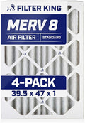Filter King 39.5x47x1 Air Filter | 4-PACK | MERV 8 HVAC Pleated A/C Furnace Filters | MADE IN USA | Actual Size: 39.5 x 47 x .75"