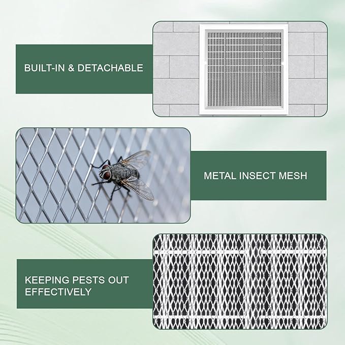 18"x24" Gable Vent - Premium Aluminum，Filter Screen for Removable, Ideal for Gables, Sheds, and Attics - Vent Opening 16"x22" - Boost Ventilation and Guard Against Moisture