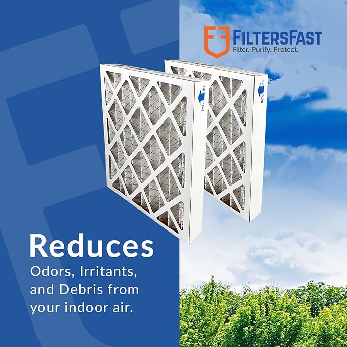 Filters Fast 16x25x2 Pleated Air Filter Merv 13, 2 inch AC Furnace Air Filters, Made in the USA, Actual Size 15.5x24.5x1.75, 6 Pack