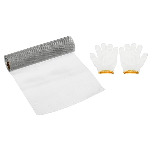 PATIKIL 40"L x 10"W Woven Wire Mesh, 26 Mesh 304 Stainless Steel Air Vent Filter Screen with Gloves for Window Security Vent Cover Filtration Animals Fence