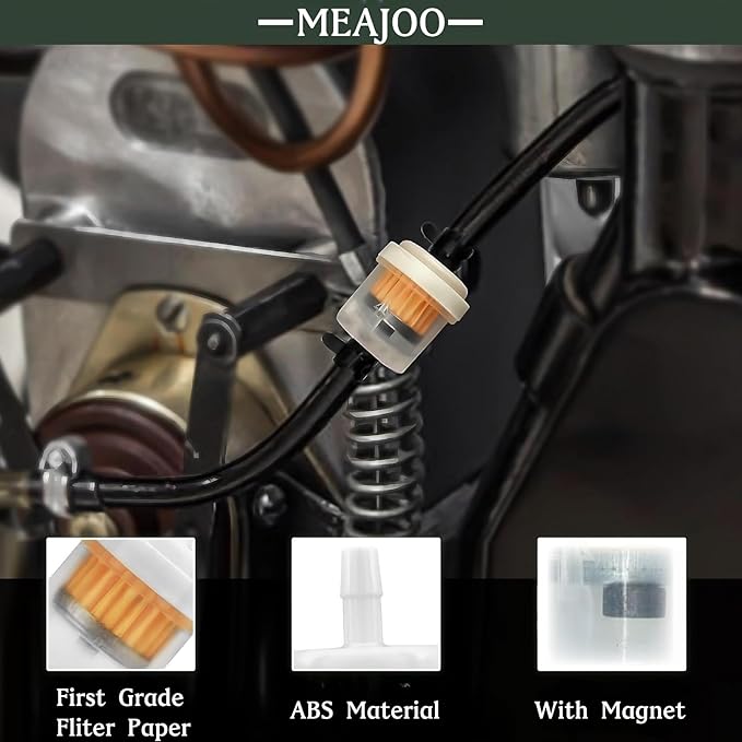 6PCS 3/16" 5mm-6mm Gas Inline Fuel Filter, with magnet, Fit for ATV Scooter Moped Go Kart Dirt Bikes Snowblower Motorcycle Lawnmower Taotao Small Tractors Snowmobiles and Other Small Engines