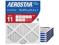 Aerostar 16.375x21.5x1 MERV 11 - 6 Count - Pleated HVAC, Furnace & Air Conditioner Filters - Removes Dust, Cold & Flu Germs, Lint, Mold, Pet Dander, Allergy-Causing Pollen, Smog & Smoke