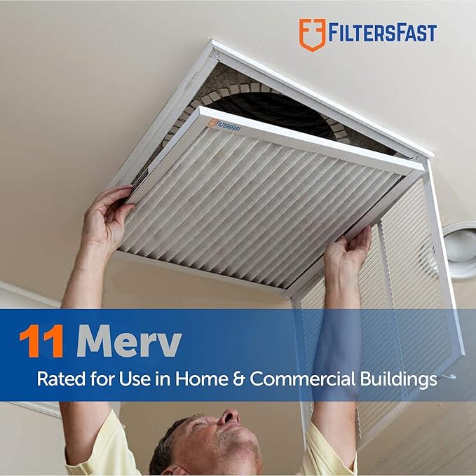 Filters Fast 16x16x1 Air Filter MERV 11, 1" AC Furnace Air Filters, Made in the USA, Actual Size: 15.75"x15.75"x0.75, 6 Pack