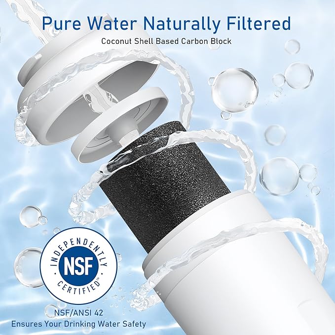 K003 Refrigerator Water Filter Replacement for GE MWF, martWater MWFP, MWFA, GWF, HDX FMG-1, WFC1201,WFC1201, RWF1060, 197D6321P006, PC75009,Kenmore 9991,GSE25GSHECSS, PSHS6PGZBESS (3)