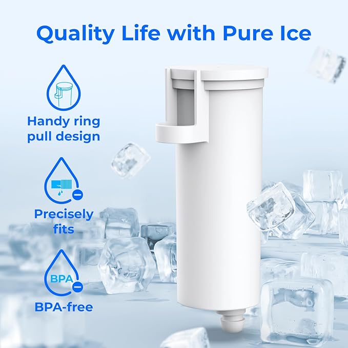 Waterdrop Replacement for GE® Profile Opal Nugget Ice Maker Water Filter, P4INKFILTR, with Ring Pull, NSF 42&372 Certified, BPA-Free, 4 Counts