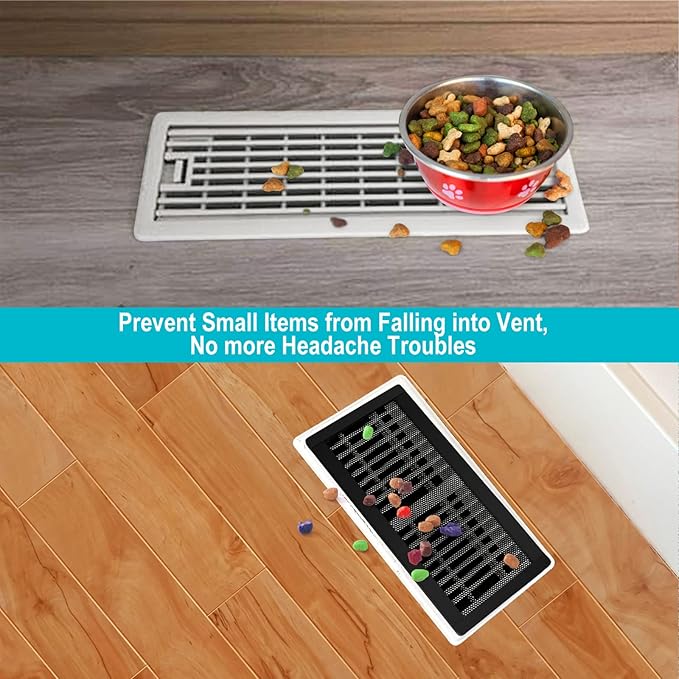 Magnetic Vent Covers for Home Floor 4Pack, Upgrated 4x10 Inch Strong Magnet PVC Floor Register Cover, Air Vent Screen Trap for Wall Ceiling Floor, AC Vent Mesh Screen Debris Hair Filters