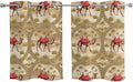 2 Panel Kitchen Cafe Curtains, Desert Camels Sunlight Filtering Nature Air Through, Home Decor Window Covering Tier Curtains for Living Room 55W x 39L inch Tropical Palm Trees Sand Cords Brown