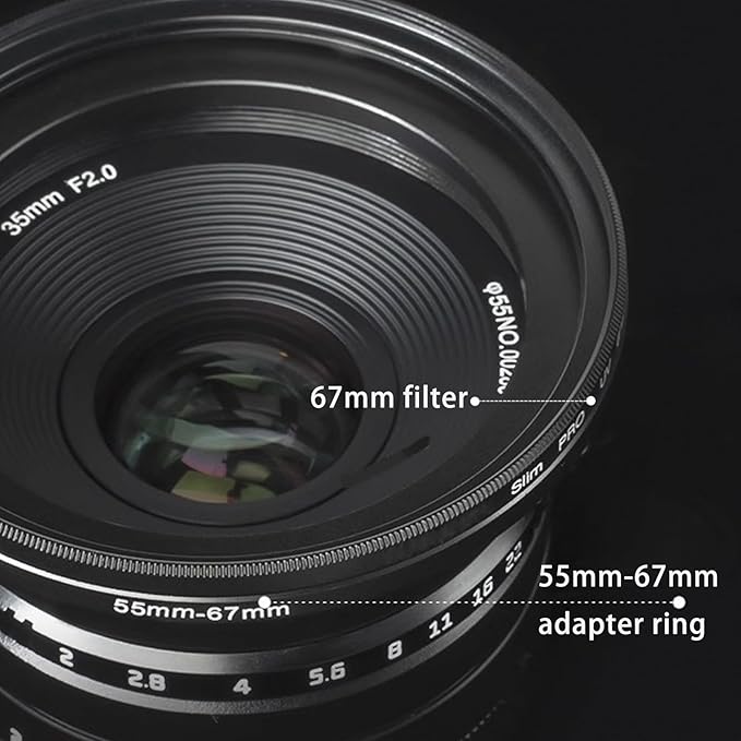 72mm Lens to 52mm Camera Lens Adapter 72mm to 52mm Step Down Ring Adapter Ring for All Brands of UV ND CPL, with Premium Lens Wiping Cloth 2 Pack (72mm-52mm)