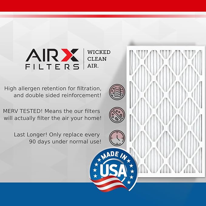 AIRX FILTERS WICKED CLEAN AIR 24x36x1 MERV 11 Electrostatic Pleated Air Conditioner Filter Pack 4 HVAC AC Furnace Filters