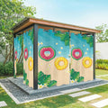 Summer Outdoor Curtains for Patio Plumeria Swimming Circles Ocean Beach Waterproof Outside Curtains with Grommet Top Weatherproof Curtain for Cabana Pergola Gazebo, 2 Pack, 54" W x 84" L