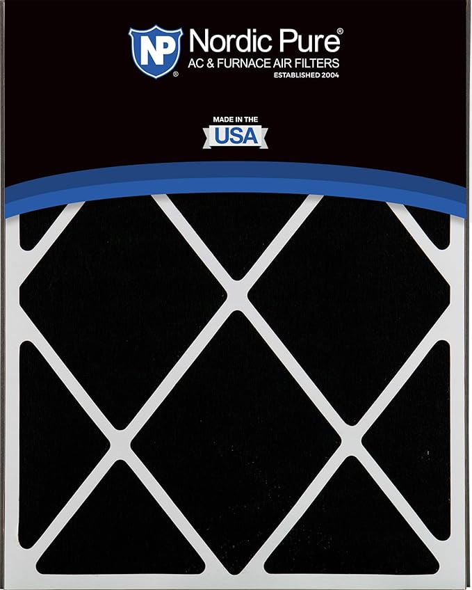 Nordic Pure 20x25x5 (Actual Size: 19 3/4 x 24 1/4 x 4 7/8) Air Bear AC Filter Replacement MERV 14 Plus Carbon 2 Pack