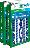 Filterbuy 16x25x5 Air Filter MERV 13 Optimal Smoke & Allergy Defense (2-Pack), Electrostatic Pleated HVAC AC Furnace Filters for Honeywell Return Grille (Actual Size: 14.38 x 23.38 x 3.69)