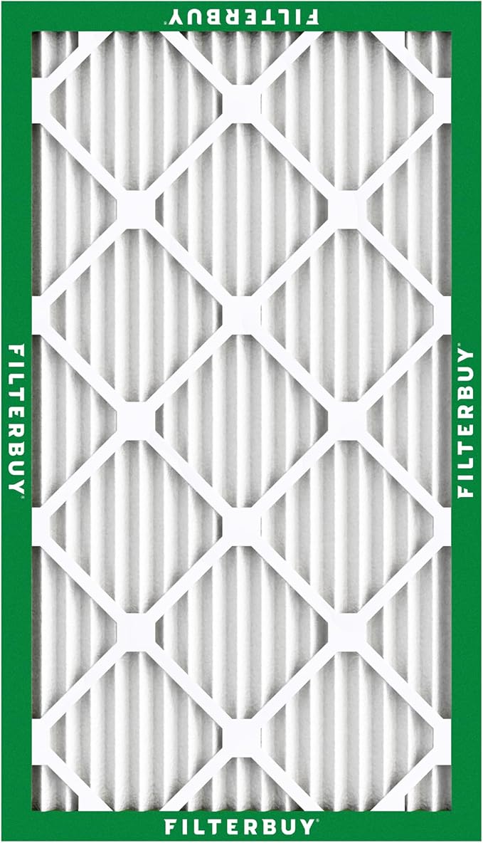 Filterbuy 12x20x1 Air Filter MERV 8 Essential Dust & Allergy Defense (6-Pack), Electrostatic Pleated HVAC AC Furnace Filters Replacement, Made in USA (Actual Size: 11.50 x 19.50 x 0.75)
