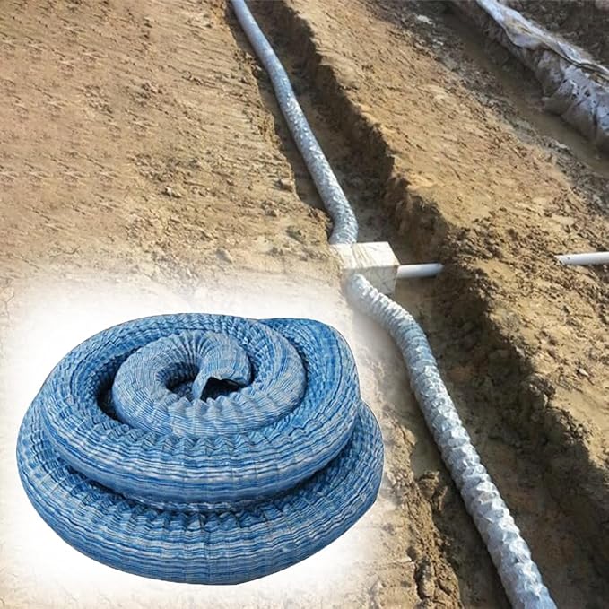 5cm/2in Diameter French Drain Pipe Perforated Drainage Pipes, Soft Infiltration Tubular Underground Drainage Systems for Outside Driveway/Sidewalk, Steel Wire Reinforced Permeable Tube(1850cm)