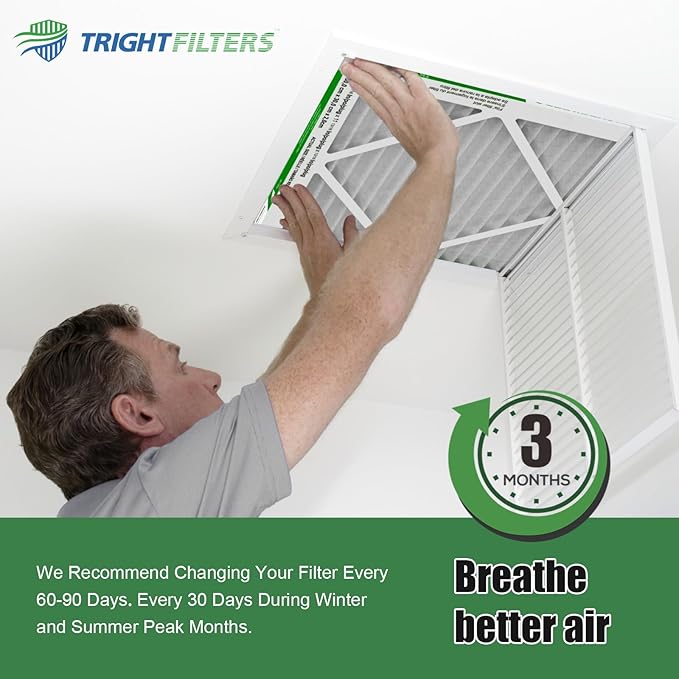 16x25x1 Air Filter 4 Pack, MERV 8 Pleated Dust Defense Air Filters Replacement Air Conditioner HVAC AC Furnace Filter, Durable and Lightweight