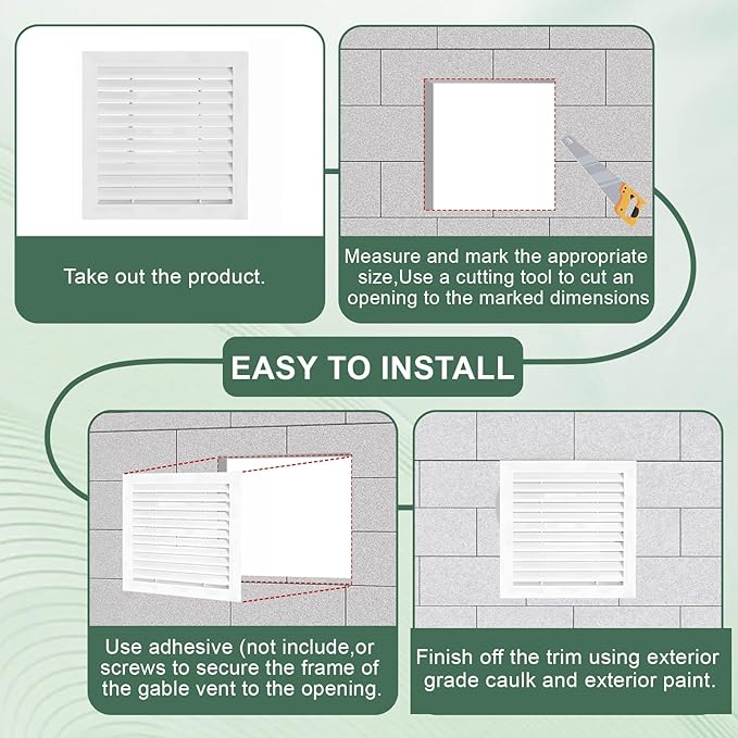 2-Pack 20"x20" Gable Vent - Premium Aluminum，Filter Screen for Removable, Ideal for Gables, Sheds, and Attics - Vent Opening 18"x18" - Boost Ventilation and Guard Against Moisture