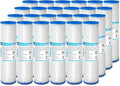 Membrane Solutions 20 Micron Pleated Polyester Sediment Water Filter 10"x2.5" Replacement Cartridge Universal Whole House Pre-Filter Compatible with W50PE, WFPFC3002, SPC-25-1050, FM-50-975 - 24 Pack