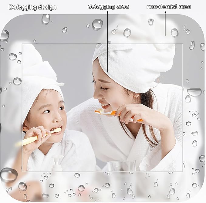 Bathroom Mirror, Dimmable LED Vanity Mirror Half Circle, Illuminated Mirror with Demister Pad, Large Wall Mirror with Touch Sensor (Size : 28x31''/70x80cm)