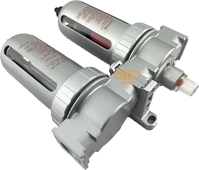 1/2" NPT MID FLOW 2 Stages Coalescing Filter Desiccant Dryer System For Compressed Air Lines, Poly Bowls, Great For Paint Spray And Plasma Cutter