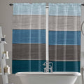 Retro Farm Blue Gray Wood Grain Window Valance Curtains, Rustic Wooden Plank Light Filtering Kitchen Valance with 3-inch Rod Pocket for Living Room Bathroom Bedroom,2 Panel,52x72In
