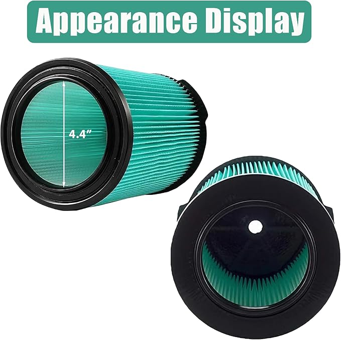 2 Pack VF6000 5-Layer Pleated Replacement Vacuum Filter Compatible for Rigid Shop Vac 5-20 Gallon Wet/Dry Vacuums,Fit for Husky 6-9 Gallon Vacs