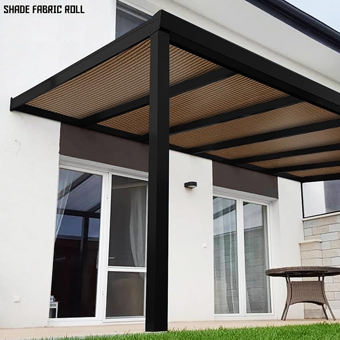 TANG Sun Shade Fabric Roll 8'x96' Shade Cloth for Garden Brown HDPE Mesh Shading Pergola Cover Replacement Canopy, 95% Blockage Sunshades for Outdoor Patio Backyard Plant