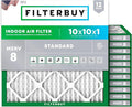 Filterbuy 10x10x1 Air Filter MERV 8 Essential Dust & Allergy Defense (12-Pack), Electrostatic Pleated HVAC AC Furnace Filters Replacement, Made in USA (Actual Size: 9.50 x 9.50 x 0.75)