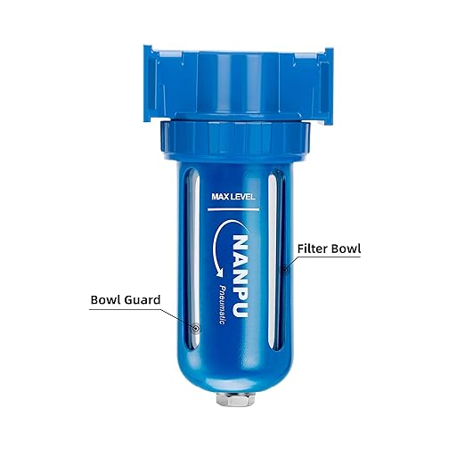 NANPU Zinc Alloy Desiccant Dryer, Compressed Air in Line Filter, Moisture Water Separator, Poly Bowl (1/4" NPT)
