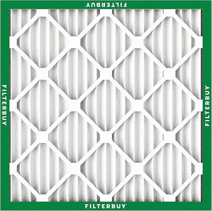 Filterbuy 12x12x1 Air Filter MERV 8 Essential Dust & Allergy Defense (12-Pack), Electrostatic Pleated HVAC AC Furnace Filters Replacement, Made in USA (Actual Size: 11.75 x 11.75 x 0.75)