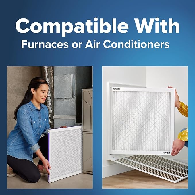 Filtrete 16x20x1 AC Furnace Air Filter, MERV 12, MPR 1500, CERTIFIED asthma & allergy friendly, 3 Month Pleated 1-Inch Electrostatic Air Cleaning Filter, 6-Pack (Actual Size 15.69x19.69x0.78 in)