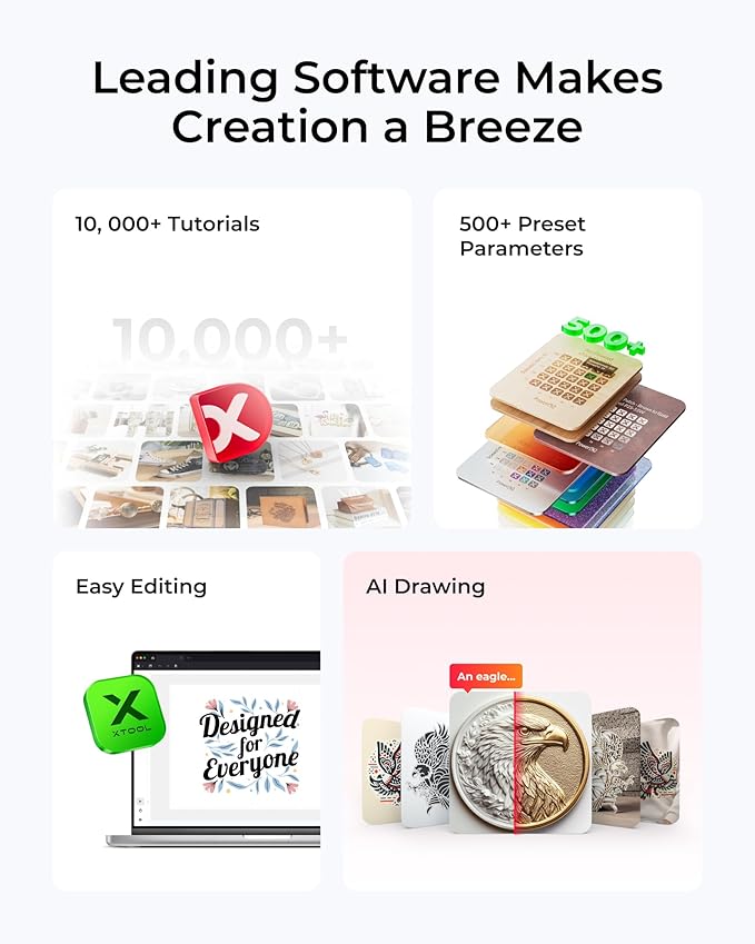 xTool M1 Ultra Laser Engraving Machine, Desktop 4-in-1 Craft Machine with 20W Laser Engraver, Inkjet Printing, Blade Cutting, Pen Drawing, Support Rotary Engraving on Tumblers - Premium Bundle