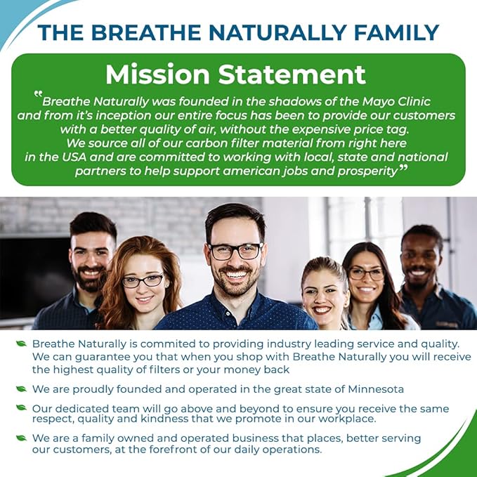 Breathe Naturally Universal 10x48 Cut-to-Fit Activated Carbon Filter (6 Pack) Charcoal Air Filter Sheet for Air Purifiers