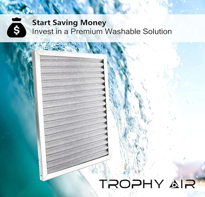 | Merv 8 | Washable & Reusable AC/Furnace Filter | Lifetime HVAC & Furnace Air Filter | Washable | Superior particle-holding Ability | Premium Quality Aluminum | 14x14x1