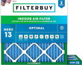 Filterbuy 15x15x1 Air Filter MERV 13 Optimal Smoke & Allergy Defense (2-Pack), Electrostatic Pleated HVAC AC Furnace Filters Replacement, Made in USA (Actual Size: 15.00 x 15.00 x 0.75)
