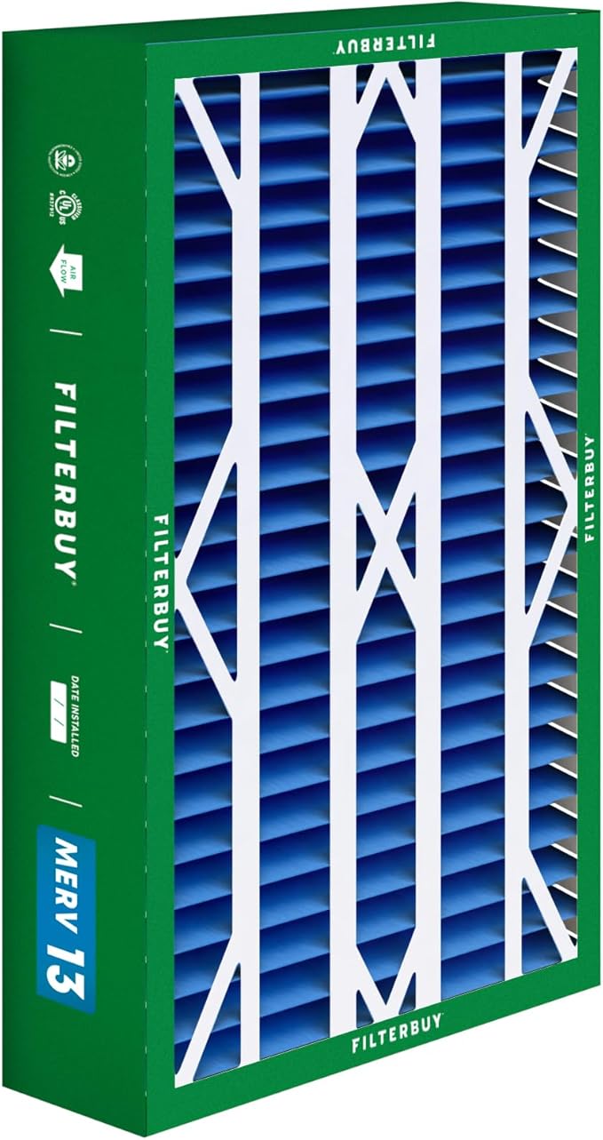 Filterbuy 16x26x5 Air Filter MERV 13 Optimal Smoke & Allergy Defense (2-Pack), Pleated HVAC AC Furnace Filters for Electro-Air, Emerson, White Rodgers, and More (Actual Size: 16.00 x 25.75 x 4.88)